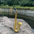 Small saxophone shape Weed smoking pipe tobacco pipe hidden stealth portable weed pipe with metal screen smoking accessories